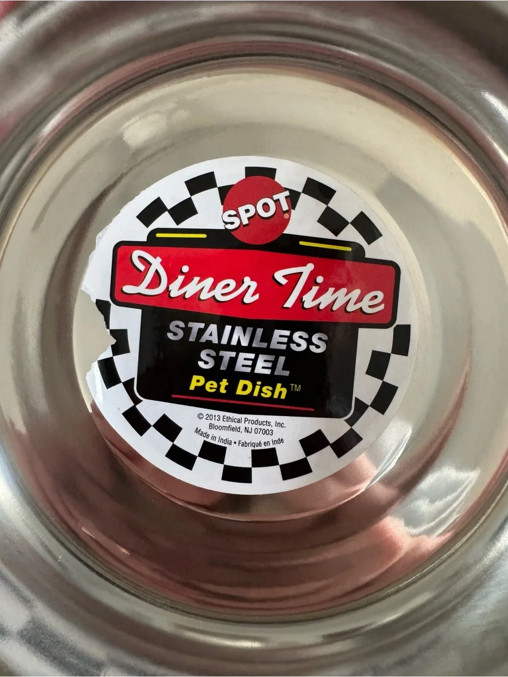 Stainless Steel Pet Bowl - Silver with Black Base (Set of 2)